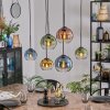 Koyoto Suspension, Boule lumineuse, Suspension Bleu, Or, Vert, Clair, Cuivré, 6 lumières