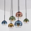 Koyoto Suspension, Boule lumineuse, Suspension Bleu, Or, Vert, Clair, Cuivré, 6 lumières
