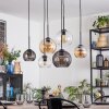 Koyoto Suspension, Boule lumineuse, Suspension Ambre, Clair, Fumé, 6 lumières