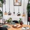 Koyoto Suspension, Boule lumineuse, Suspension Écru, Noir, 5 lumières