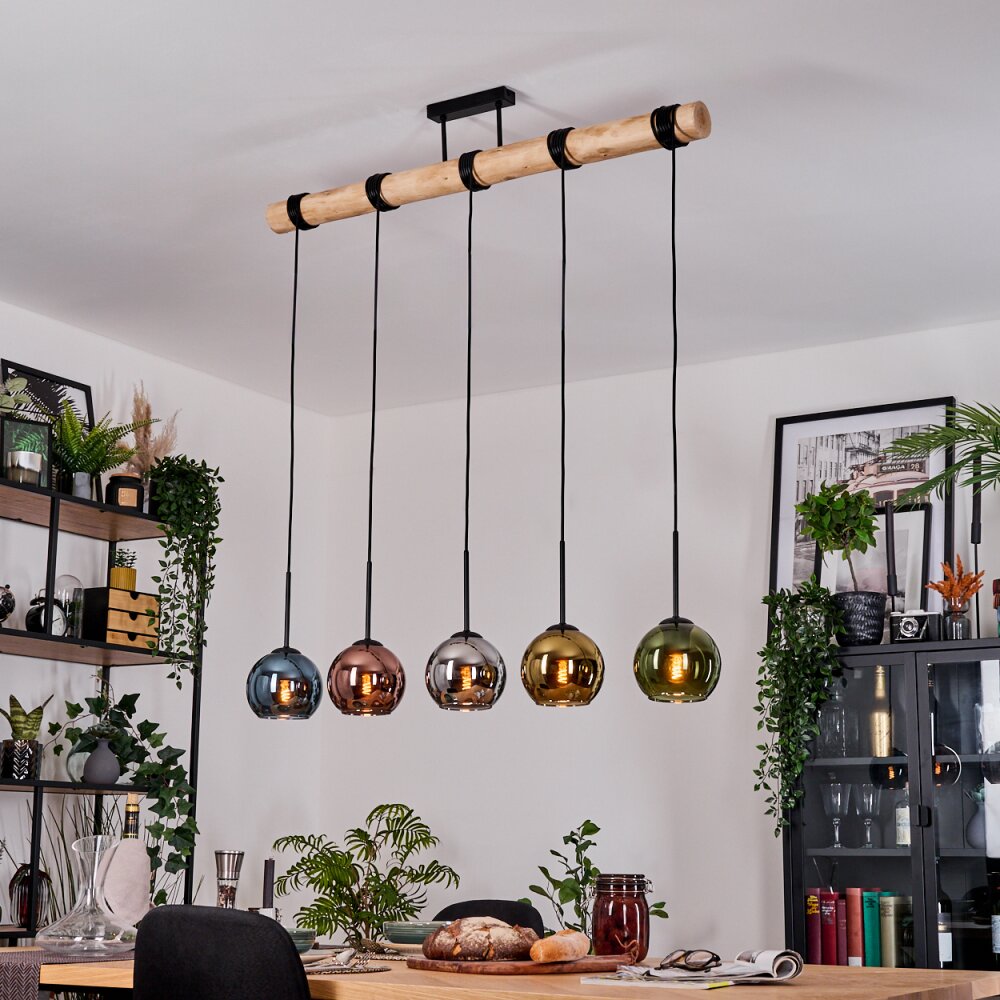 Koyoto Suspension, Boule lumineuse, Suspension Écru, Noir, 5 lumières main product photo