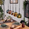 Koyoto Suspension, Boule lumineuse, Suspension Écru, Noir, 5 lumières