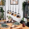 Koyoto Suspension, Boule lumineuse, Suspension Écru, Noir, 5 lumières