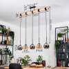 Koyoto Suspension, Boule lumineuse, Suspension Écru, Noir, 5 lumières