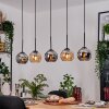Koyoto Suspension, Boule lumineuse, Suspension Écru, Noir, 5 lumières