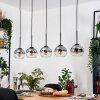 Koyoto Suspension, Boule lumineuse, Suspension Écru, Noir, 5 lumières