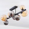 Chehalis Plafonnier, Boule lumineuse Ambre, Fumé, 8 lumières