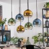 Koyoto Suspension, Boule lumineuse, Suspension Bleu, Or, Vert, Clair, 6 lumières
