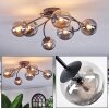 Chehalis Plafonnier, Boule lumineuse 64 cm Fumé, 6 lumières