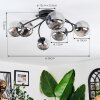 Chehalis Plafonnier, Boule lumineuse 64 cm Fumé, 6 lumières