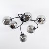Chehalis Plafonnier, Boule lumineuse 58 cm Fumé, 6 lumières