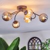 Chehalis Plafonnier, Boule lumineuse Ambre, Fumé, 6 lumières
