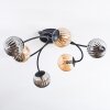 Chehalis Plafonnier, Boule lumineuse Ambre, Fumé, 6 lumières