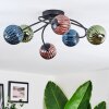 Chehalis Plafonnier, Boule lumineuse 56 cm Bleu, Vert, Cuivré, 6 lumières
