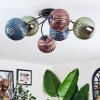 Chehalis Plafonnier, Boule lumineuse 56 cm Bleu, Vert, Cuivré, 6 lumières