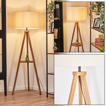 Flemming Lampadaire Bois foncé, Noir, 1 lumière Flemming Lampadaire Bois foncé, Noir, 1 lumière