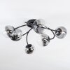 Chehalis Plafonnier, Boule lumineuse 58 cm Clair, Fumé, 6 lumières