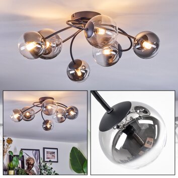 Chehalis Plafonnier, Boule lumineuse 58 cm Clair, Fumé, 6 lumières
