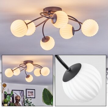 Chehalis Plafonnier, Boule lumineuse Blanc, 6 lumières