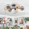 Chehalis Plafonnier, Boule lumineuse 62 cm Ambre, Fumé, 6 lumières