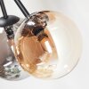 Chehalis Plafonnier, Boule lumineuse 20 cm Ambre, Fumé, 6 lumières
