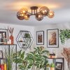 Chehalis Plafonnier, Boule lumineuse 20 cm Ambre, Fumé, 6 lumières