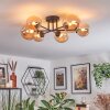 Chehalis Plafonnier, Boule lumineuse 20 cm Ambre, 6 lumières