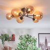 Chehalis Plafonnier, Boule lumineuse 20 cm Ambre, 6 lumières