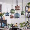 Koyoto Suspension, Boule lumineuse, Suspension Bleu, Vert, Cuivré, 6 lumières