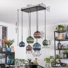 Koyoto Suspension, Boule lumineuse, Suspension Bleu, Vert, Cuivré, 6 lumières