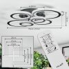 Ronak Plafonnier LED Noir, 1 lumière, Télécommandes