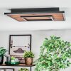Meron Plafonnier LED Couleur bois, Noir, 1 lumière