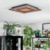 Meron Plafonnier LED Couleur bois, Noir, 1 lumière