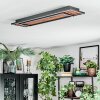 Meron Plafonnier LED Couleur bois, Noir, 1 lumière