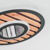 Meron Plafonnier LED Couleur bois, Noir, 1 lumière