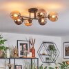 Chehalis Plafonnier, Boule lumineuse Ambre, Fumé, 6 lumières