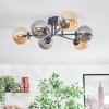 Chehalis Plafonnier, Boule lumineuse Ambre, Fumé, 6 lumières