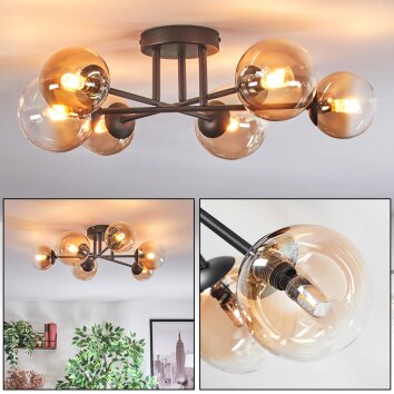 Chehalis Plafonnier, Boule lumineuse 55 cm Ambre, Clair, 6 lumières Chehalis Plafonnier, Boule lumineuse 55 cm Ambre, Clair, 6 lumières