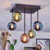 Chehalis Plafonnier, Boule lumineuse Bleu, Vert, Cuivré, 5 lumières