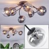 Chehalis Plafonnier, Boule lumineuse 58 cm Clair, Fumé, 6 lumières