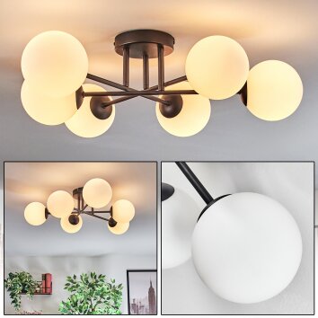 Chehalis Plafonnier, Boule lumineuse 55 cm Blanc, 6 lumières