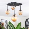 Chehalis Plafonnier, Boule lumineuse Ambre, 5 lumières