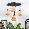 Chehalis Plafonnier, Boule lumineuse Ambre, 5 lumières