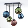 Chehalis Plafonnier, Boule lumineuse Bleu, Vert, Cuivré, 5 lumières