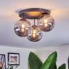 Chehalis Plafonnier, Boule lumineuse 34 cm Fumé, 3 lumières