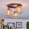 Chehalis Plafonnier, Boule lumineuse 34 cm Ambre, Clair, 3 lumières