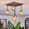 Chehalis Plafonnier, Boule lumineuse Ambre, Fumé, 5 lumières