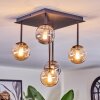 Chehalis Plafonnier, Boule lumineuse Ambre, Fumé, 5 lumières