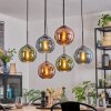 Koyoto Suspension, Boule lumineuse, Suspension Bleu, Vert, Cuivré, 6 lumières