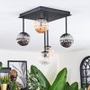Chehalis Plafonnier, Boule lumineuse Ambre, Clair, Fumé, 5 lumières
